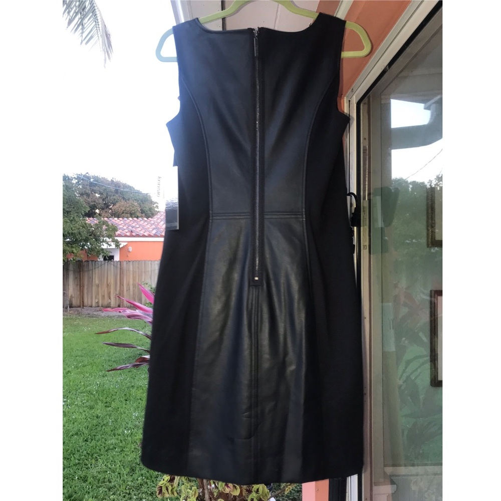 Kensie Faux Leather Cocktail Dress - Picture 2 of 2